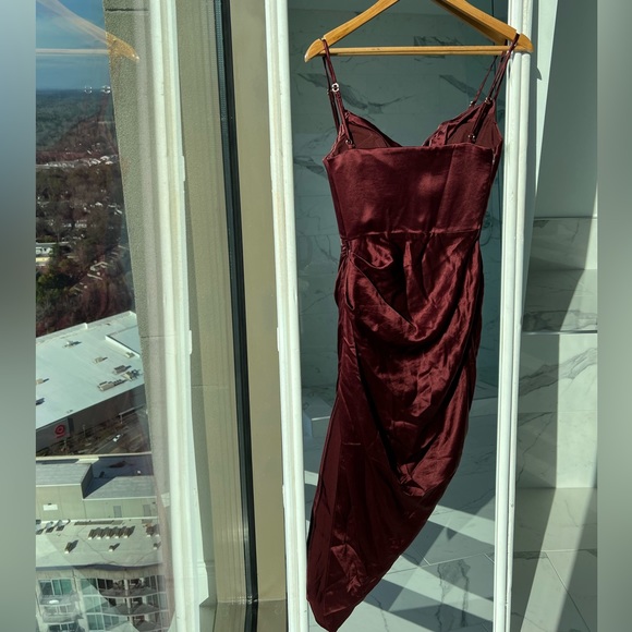 HOUSE OF CB 'Reva' Raisin Satin Balcony Corset Dress - Picture 12 of 16